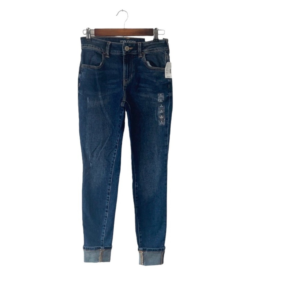 NEW Maurices High-Rise Vintage Jegging Jeans Casual Blue Cuffed 2 Short